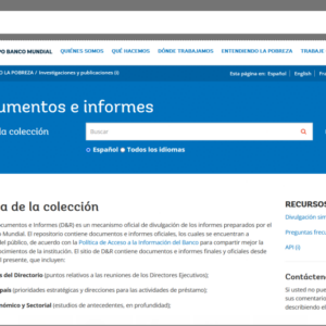 Repositorio Digital del Banco Mundial. Documentos e informes